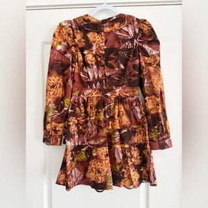 Walter Baker Autumn Leaf Print mini dress
